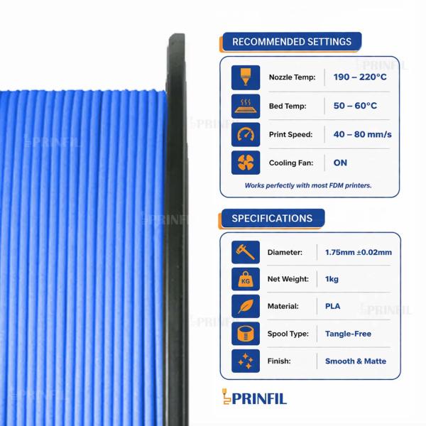 BLUE PLA Filament for 3D Printer – Premium Quality