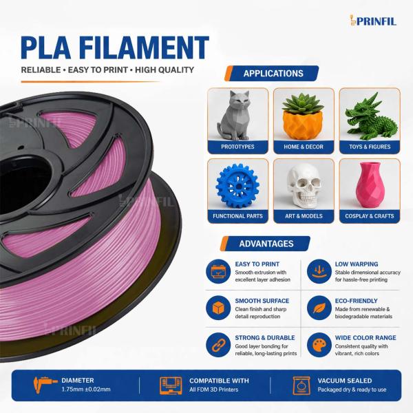 PINK PLA Filament for 3D Printer – Premium Quality